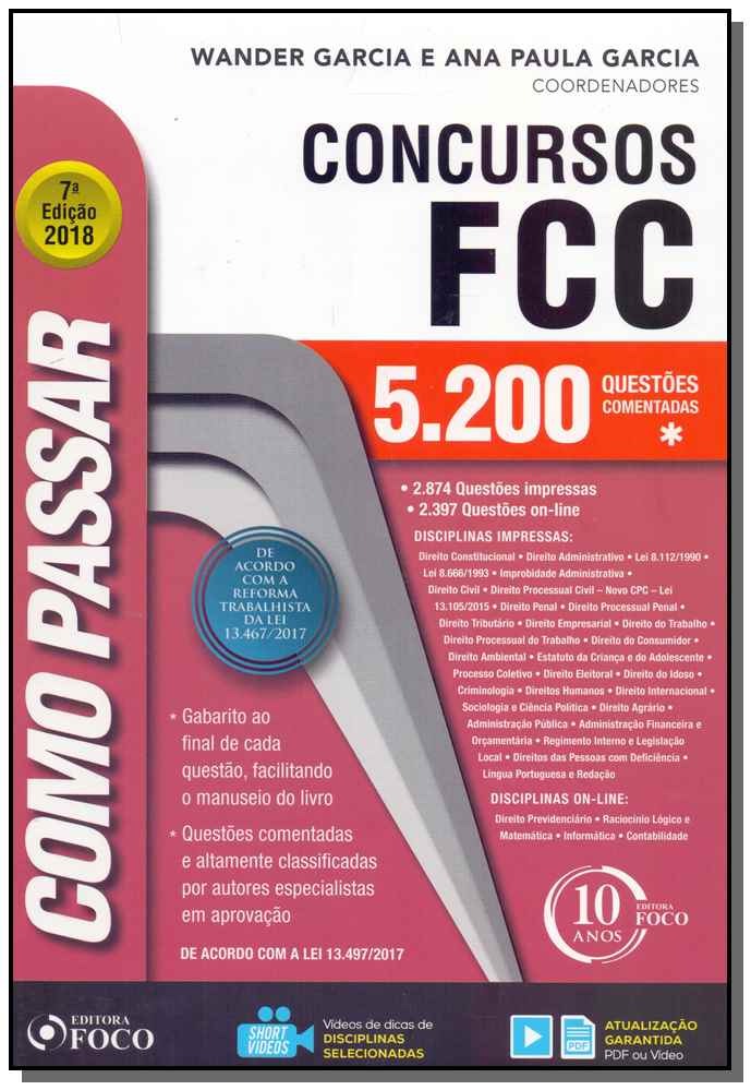 Como Passar em Concursos Fcc - 07ed/18