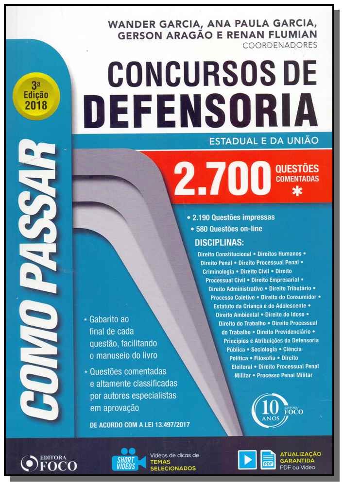 Como Passar em Concursos da Defensoria - 03ed/18