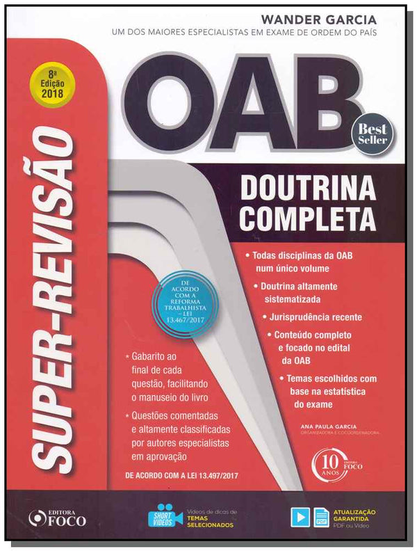 Capa do livro Super-Revisão para a Oab - 08ed/18, de Wander Garcia