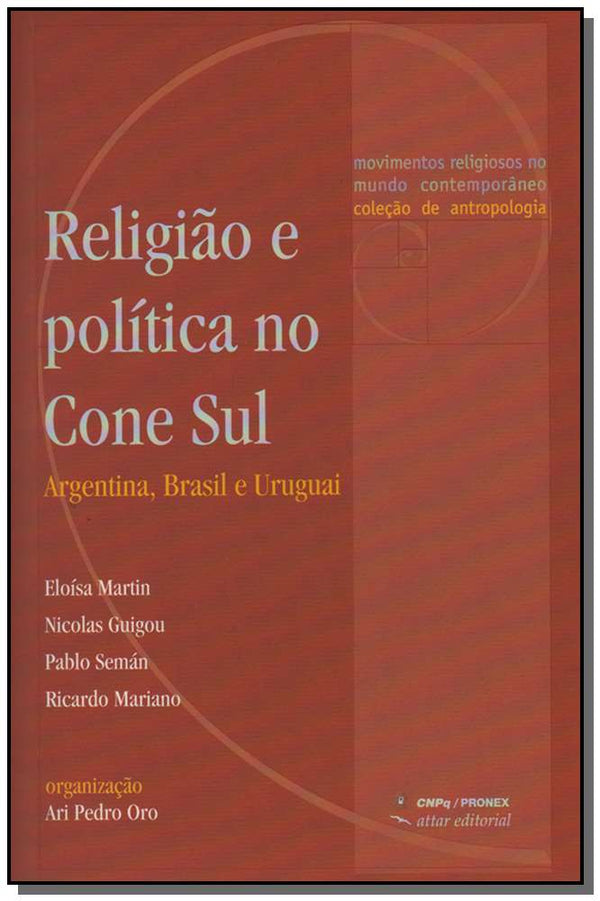 Capa do livro Religião e Política no Cone Sul, de Ari Pedro- Oro (org.)