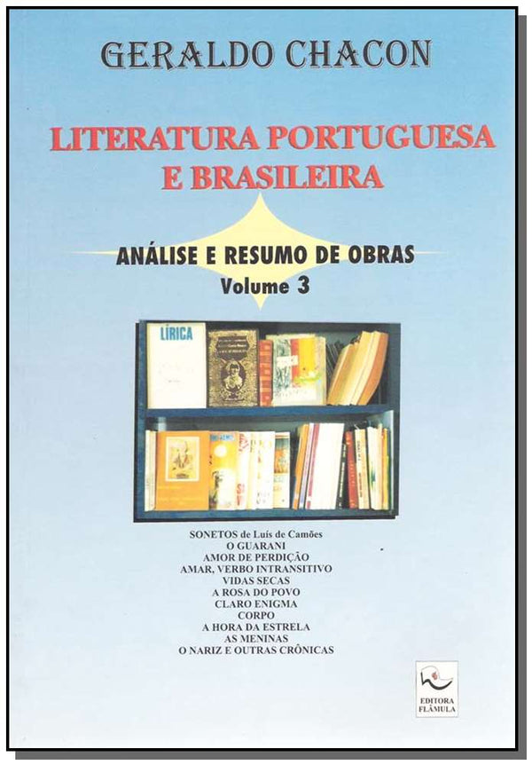 Capa do livro Literatura Port.bras.-Anal.res.ob-Vl.3, de Geraldo Chacon