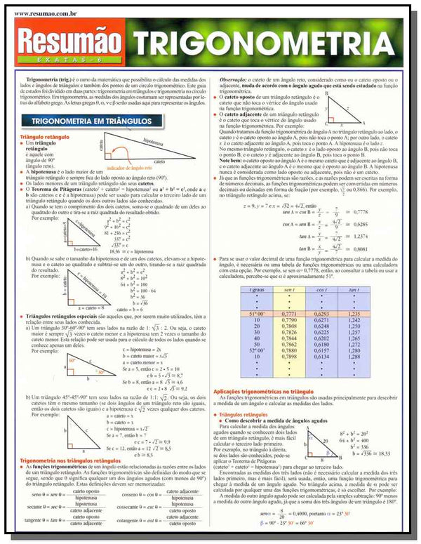 Capa do livro Resumao Exatas - Trigonometria, de S. B. Kislik