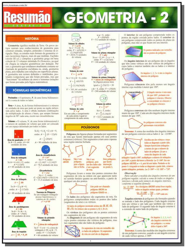 Capa do livro Resumao Exatas - Geometria Vol. 02, de Monica Tambelli