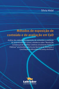 Capa do livro Métodos de Exposição de Conteúdo e de Avaliação em Ead, de Silvia Hidal