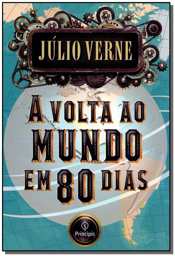 Capa do livro A Volta ao Mundo em 80 Dias, de Julio Verne