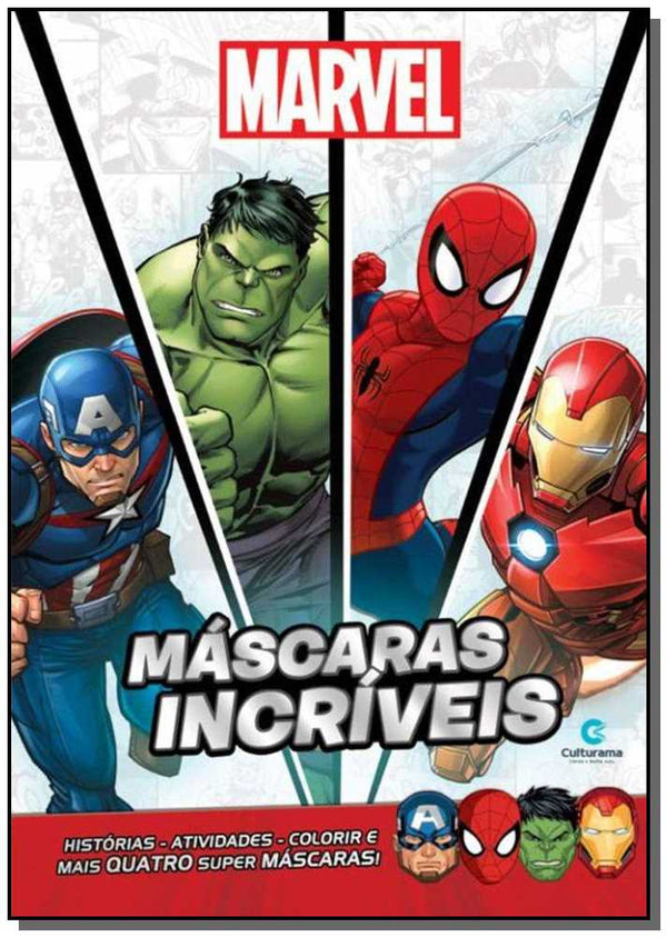 Capa do livro Máscaras Incríveis - Marvel, de Naihobi Steinmetz Rodrigues