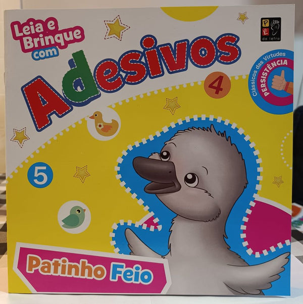 Capa do livro Leia e Brinque com Adesivos Patinho Feio, de Editora Pe na Letra