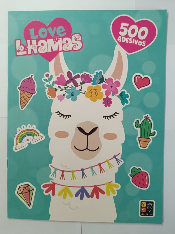 Capa do livro Love Lhamas - 500 Adesivos, de Editora Pe na Letra