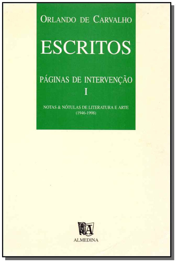 Capa do livro Escritos - Páginas de Intervenção I, de Orlando de Carvalho