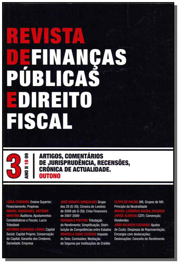 Capa do livro Revista de Finanças Públicas e Direito Fiscal - Vol. 3, de Cerdeira; Rodrigues; Martins; Lerias
