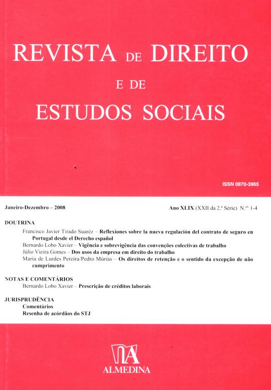 Capa do livro Rev. Dir.est.sociais 1-4 (2008), de Editora Almedina