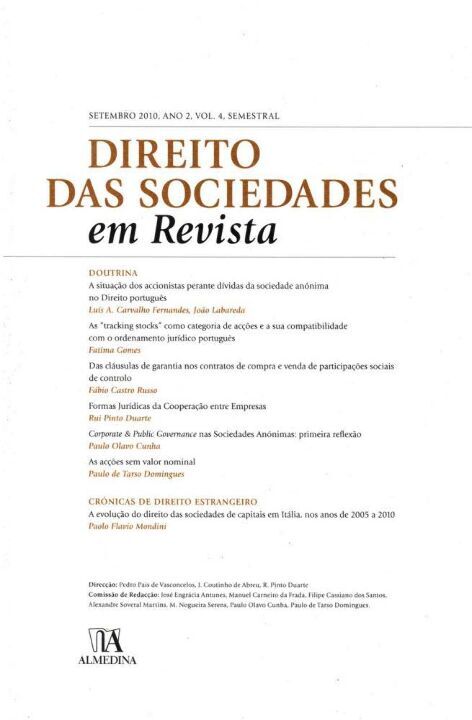 Capa do livro Direito das Sociedades em Revista - Ano 2 (Setembro 2010), de Fernandes; Labareda; Gomes; Russo