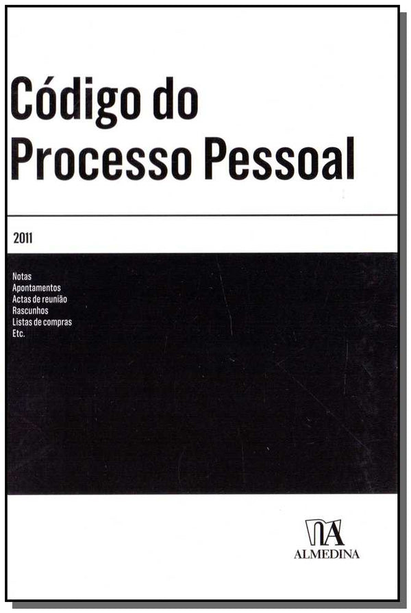 Capa do livro Código de Processo Pessoal - Bloco de Notas, de Editora Almedina
