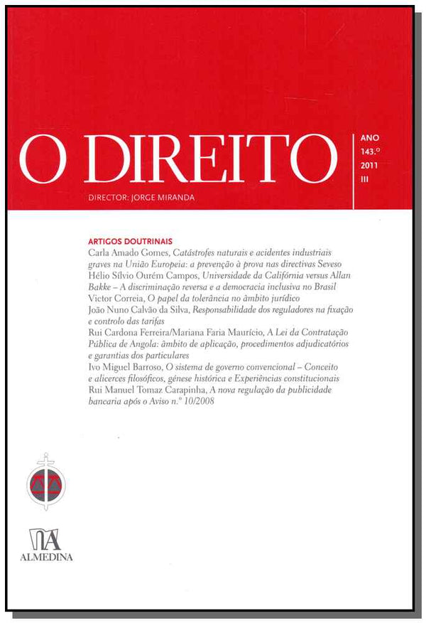 Capa do livro Direito, o - Ano 143, 2011 - III, de Jorge (Dir.) Miranda
