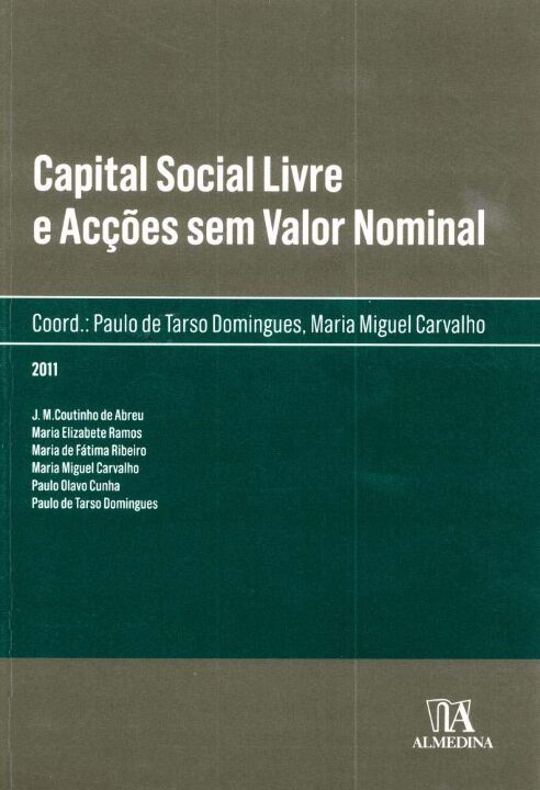 Capa do livro Capital Social Livre e Acções sem Valor Nominal, de Editora Almedina