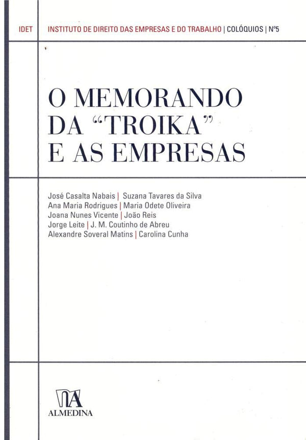 Capa do livro Memorando da Troika e as Empresas, de Varios Autores